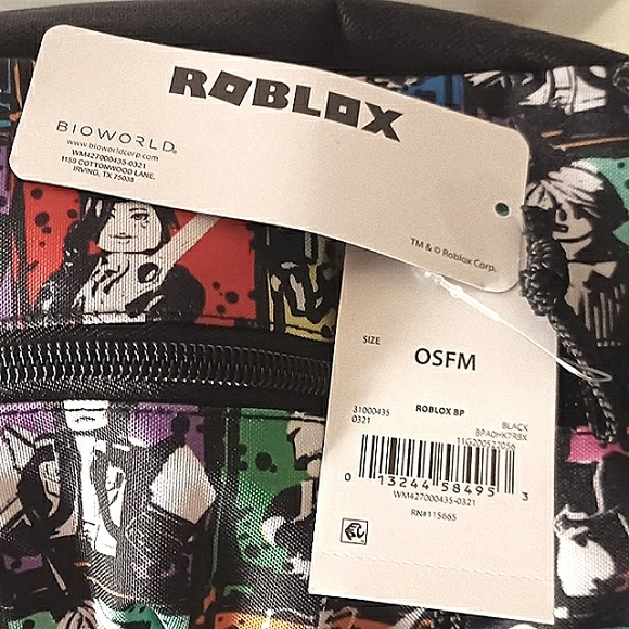 Roblox Kids Teen School Backpack 17” Character Print Black new with tags - Picture 8 of 10
